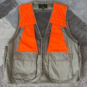 ORVIS Men's Mesh Hunting Fishing Shooting Vest Khaki Orange Size L‎